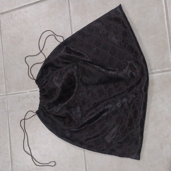 GUCCI Monogram Drawstring Dust Bag – Tan & Brown Protective Storage Bag - GG102 - Picture 9 of 11